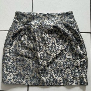Urban Outfitters Kimchi Blue Blue and Gold Mini Skirt Size 2